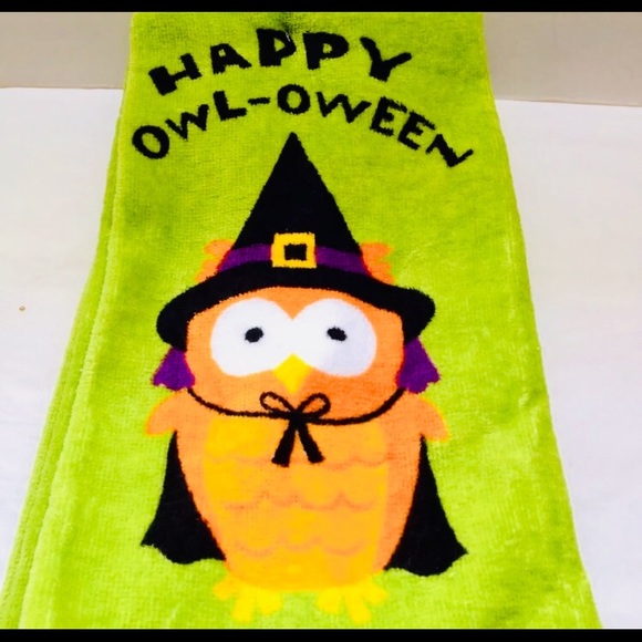 2 Halloween Happy Owl-Owen Witch Kitchen Towels - Picture 3 of 4